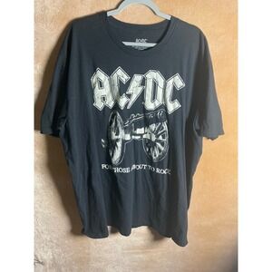 ACDC T Shirt Black Graphic Print For Those About to Rock Size 3XL 3XG